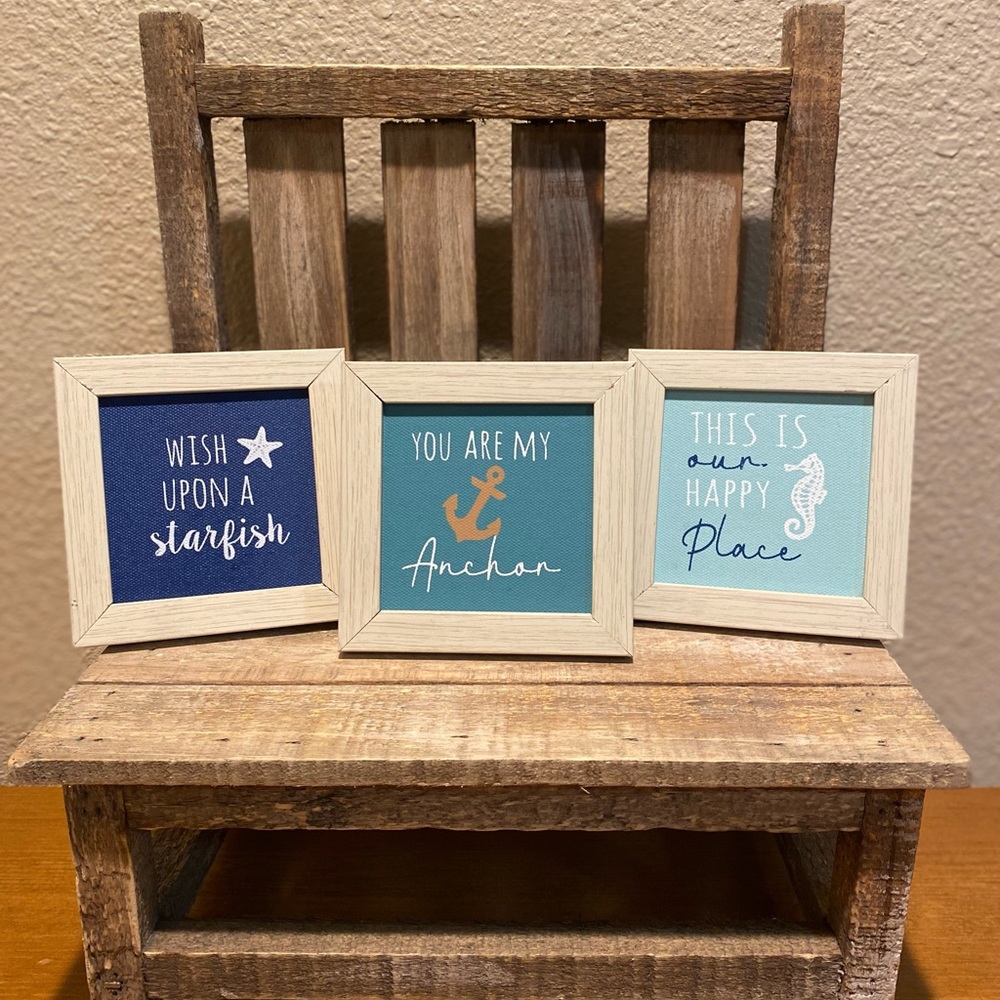 Beach Themed Tier Tray Decor, When You Wish Upon A Starfish, You Are My Anchor